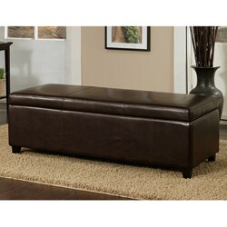 Abbyson Living Frankfurt Bicast Leather Storage Ottoman