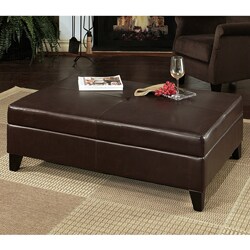 Abbyson Living Frankfurt Leather Flip-top Storage Ottoman