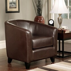 Abbyson Living Montecito Dark Brown Bicast Leather Armchair
