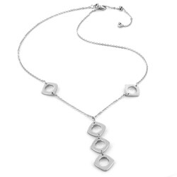 Stainless Steel Cutout Circle Drop Fashion Necklace