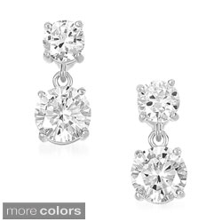 Collette Z Clear Cubic Zirconia Double Drop Earrings