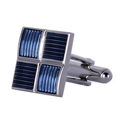 Rhodium 4 Square Grays Cufflinks