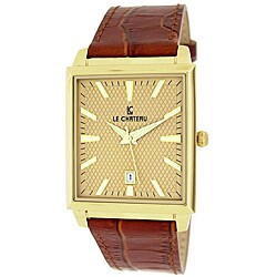 Le Chateau Classica Collection Men's Texture Goldtone Dial Watch