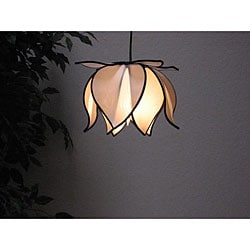 ( ._.) Small Blooming Lotus White Silk Hanging Lamp (Vietnam)