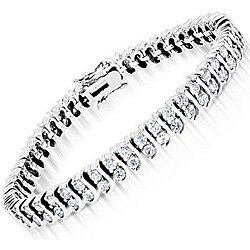 Sterling Silver Cubic Zirconia 'S' Tennis Bracelet