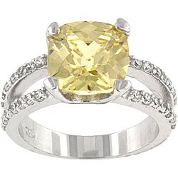 Sterling Silver Jonquil Cubic Zirconia Cocktail Ring