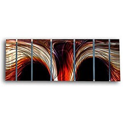 Ash Carl 'Solar Wave' 7-panel Metal Wall Art