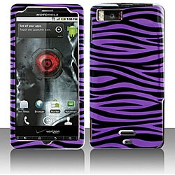 Motorola Droid X MB810 Purple Zebra Snap On Protective Case