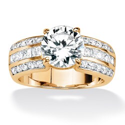 Ultimate CZ 18k Gold Over Sterling Silver Cubic Zirconia Ring
