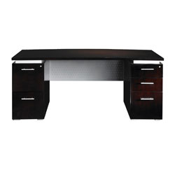 Mayline Eclipse Bow-front Double Pedestal Desk