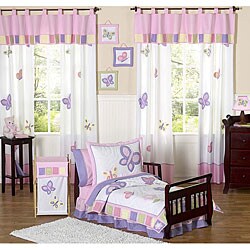 Sweet JoJo Designs Pink/ Purple Butterfly Collection 5-piece Toddler Girls's Bedding Set
