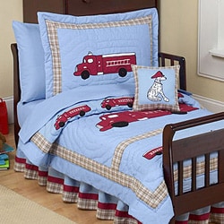 Sweet JoJo Designs Frankie's Firetruck 5-piece Toddler Boy's Bedding Set