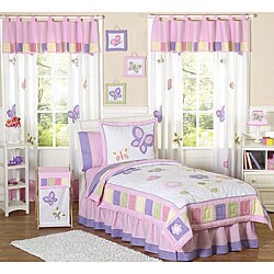 Sweet JoJo Designs Butterfly 3-piece Girls Queen-size Quilt Set