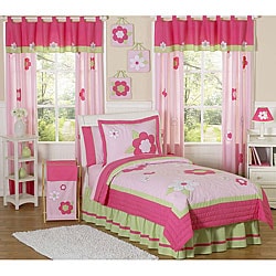 Sweet JoJo Designs Flower 3-piece Girl Queen-size Quilt Set
