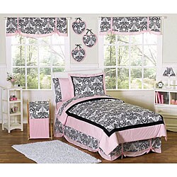Sweet JoJo Designs Pink and Black Sophia 3-pc Girl's Full/ Queen-size Bedding Set