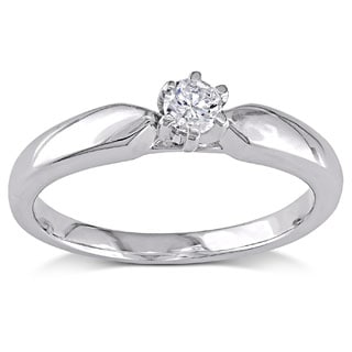 Miadora 14k White Gold 1/4ct TDW 6-Prong Diamond Solitaire Engagement Ring (G-H, I2-I3)