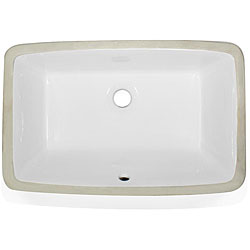 Highpoint Collection White 19x11-inch Undermount Ceramic Vanity Sink