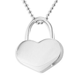 Stainless Steel Heart Shaped Spring Lock Necklace