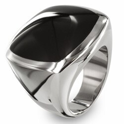 Stainless Steel Onyx Ring