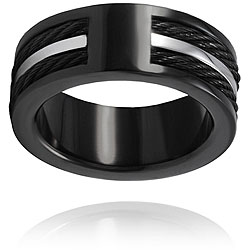 Stainless Steel Cable Inlay Ring