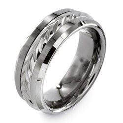 Men's Tungsten Carbide Laurel Inlay Ring