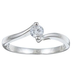 Sterling Silver 1/4ct TDW Diamond Solitaire Ring (H-I, I2-I3)