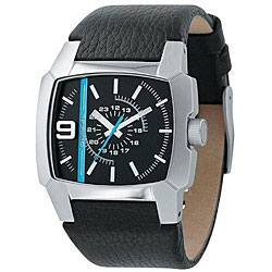 Diesel Men's Black Leather Strap Watch