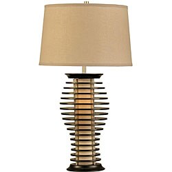 Nova Lighting 'Ripas' 2-light Wood Standing Table Lamp