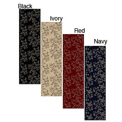 Impressions Black Abstract Area Rug (2'2 x 7'7)
