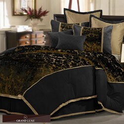 Black Venzato 8-piece Full-size Comforter Set