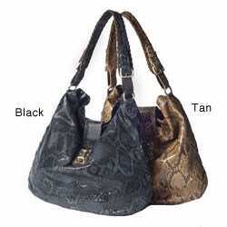 Carla Mancini Python-embossed Leather Hobo Bag