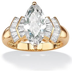 Ultimate CZ 10k Yellow Gold Clear Cubic Zirconia Ring