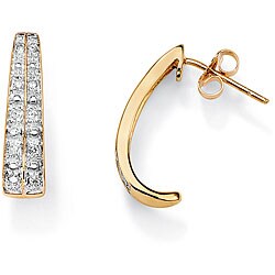 18k Gold over Sterling Silver Diamond Accent Earrings