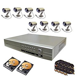 DVR Web-ready Security System with 8 CCD Gun Cameras and 1TB Hard Drive