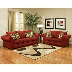 Connor Velvet Berry 2-piece Sofa Set 