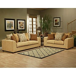 Braxton Fabric Pine 2-piece Sofa Set 