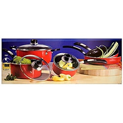 Oster Red Aluminum 8-piece Cookware Set