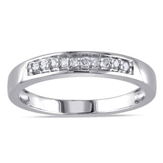 Miadora Sterling Silver 1/10ct TDW Diamond Ring (H-I, I2-I3)