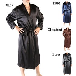 Classic Men's Long Satin Lounge Robe