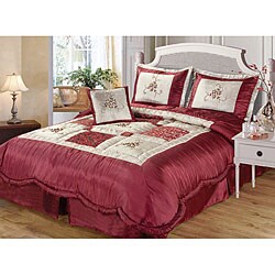 Devore Dreams Burgundy Comforter Set