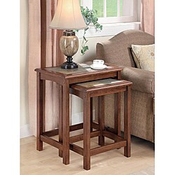 Lauren & Co 2-piece Brown Wood Nesting Tables