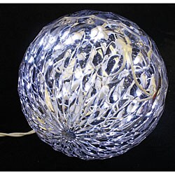 Holiday LED 6-inch White Crystal Sphere Light