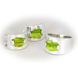 Sterling Silver Peridot Green Jewelry Set (Ecuador)
