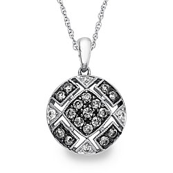 Sterling Silver 1/2ct TDW Grey and White Diamond Necklace