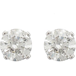 14k White Gold 1 1/2ct TDW Diamond Stud Earrings (I-J, I2-I3)