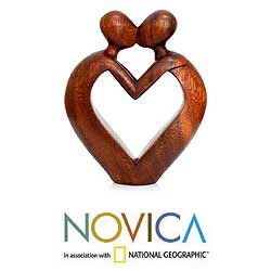 Suar Wood 'Sweet Love' Sculpture (Indonesia)