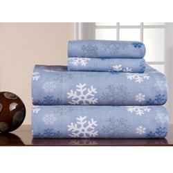 Pointehaven Snow Flake Flannel Sheet Set