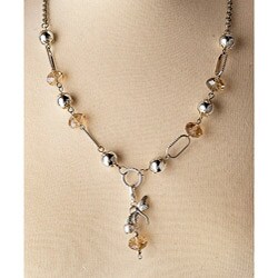 JonCar Fashion Forward Smoky Faceted Glass Charm Necklace