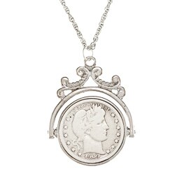 American Coin Treasures Silver Barber Quarter Spinner Pendant