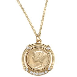 American Coin Treasures Gold-Layered Silver Mercury Dime Pendant